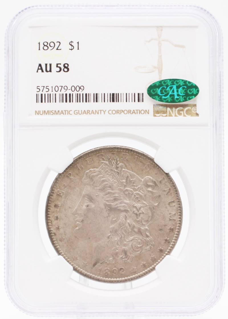 1892 NGC AU58 Morgan Dollar CAC